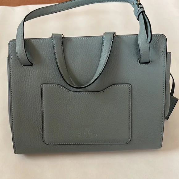 Valentino Garavani Teal Blue Satchel Tote - Picture 4 of 13
